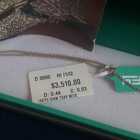 EFFY Diamond Panther Green Tsavorite 14K Yellow Gold Mini Rolo Necklace - Picture 7 of 12